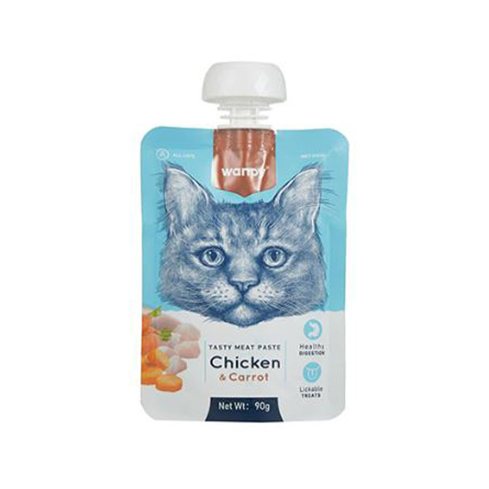 Wanpy Chicken & Carrot Wet Pouches for Adult/Kitten 90gr