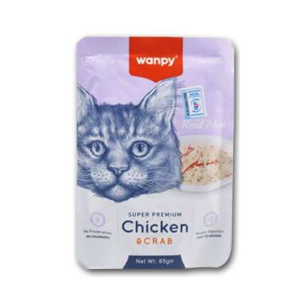 Wanpy Real Meat Adult Cat & Kitten Chicken/Crab Sachet 85gr