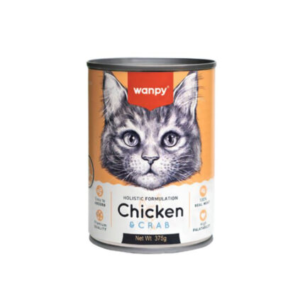 Wanpy Holistic Chicken with Crab Flavor Adult Wet Tin Food 375gr