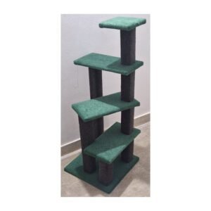 Green Colour Large 4 Step Scratch post( Length 16 x Width 16 x Height 42) inches