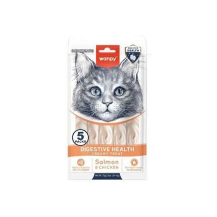 Wanpy Salmon & Chicken Digestive Health Creamy Treat – 70gr for Cats in Rawalpindi