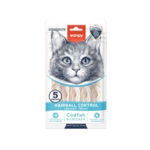 Wanpy Medicated Codfish & Chicken(Hairball Control) Creamy Treat - 70gr