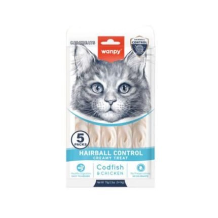 Wanpy Medicated Codfish & Chicken(Hairball Control) Creamy Treat - 70gr