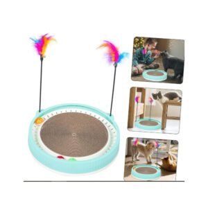 Cat Scratcher in Karachi – Medium Round Scratching Board with Fur Stick