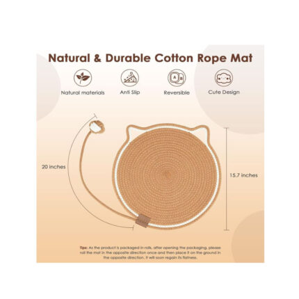 Round Scratching Mats ( 17 X 17 inches) for Cats with Teasing Toy