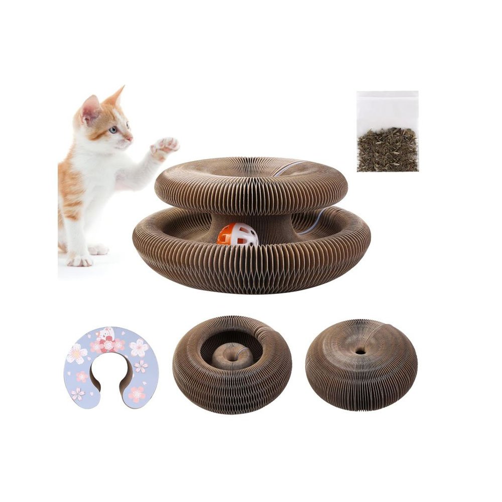 Shape Changing Scratching Track Toy(with catnip)