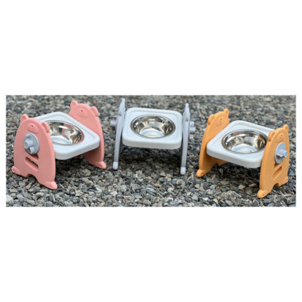 Single Elevated Steel Bowl ( 8.5 Length X 6.5 Width X 7 Height) Inches