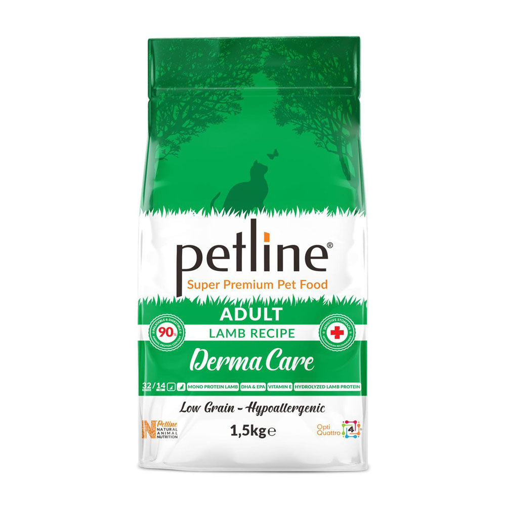 Petline(Turkish) Derma Hypoallergenic Low Grain Adult Cat Lamb Flavor Dry Food 1.5kg