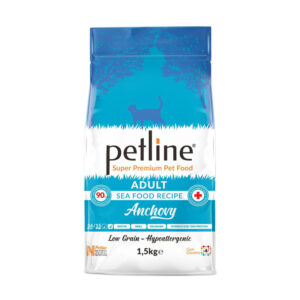 Petline(Turkish) Anchovy Hypoallergenic Low Grain Adult Cat SeaFood Flavor Dry Food 1.5kg