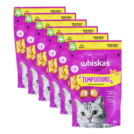 Whiskas Temptation Cat Dry Treats in Chicken & Cheese 60gr