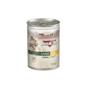 Bonacibo Adult Liver with Chunks in gravy Tin Food 400gr