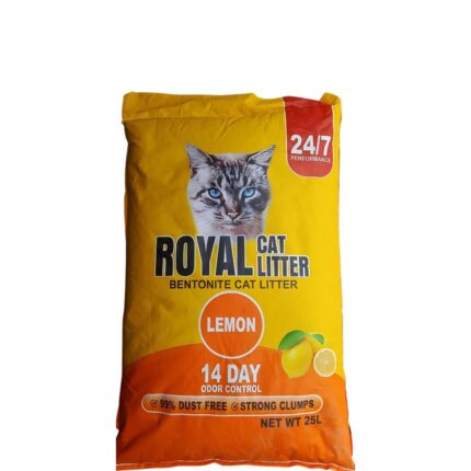 Royal Imported Bentonite Lemon Scented Cat Litter 25ltr