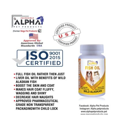 Multivitamins Wild Alaskan Fish Oil for Cats & Dogs 120 Soft Gel