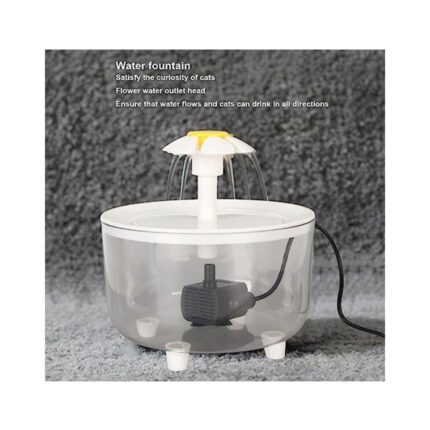 Transparent Flower Shaped Water Fountain For Cats