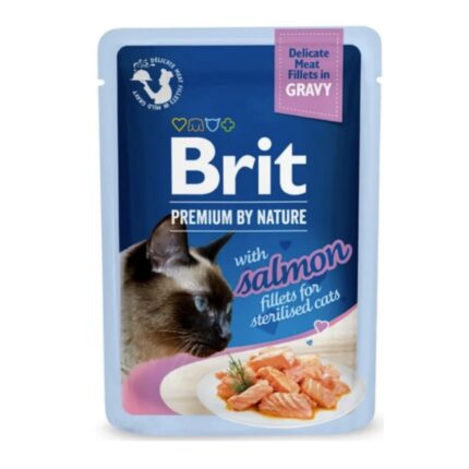 Brit Premium Sterilized Adult Wet Sachet in Salmon with Fillets Flavor - 85gr